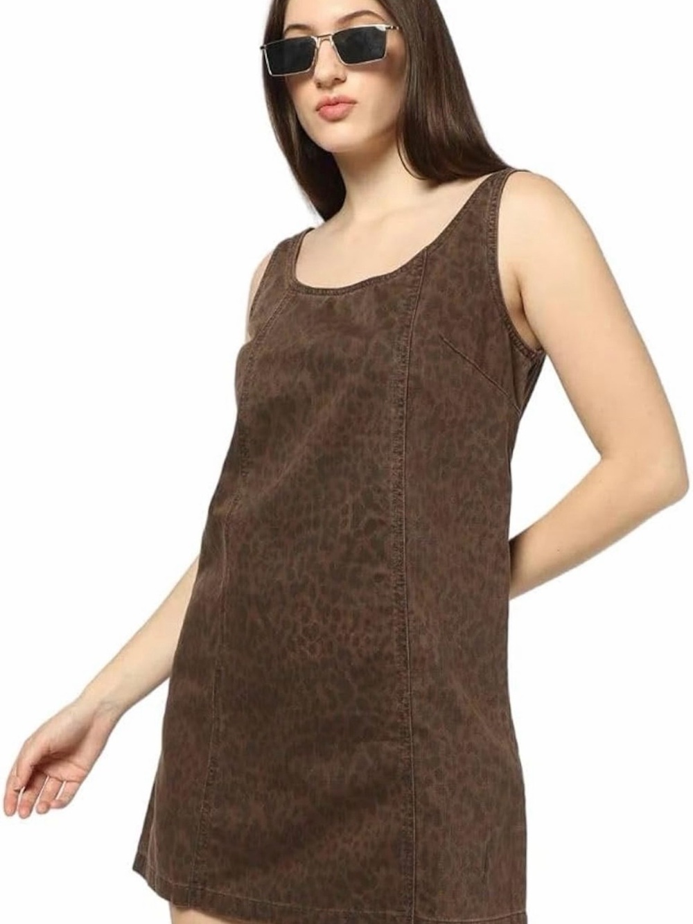 Gap denim cheetah print dress